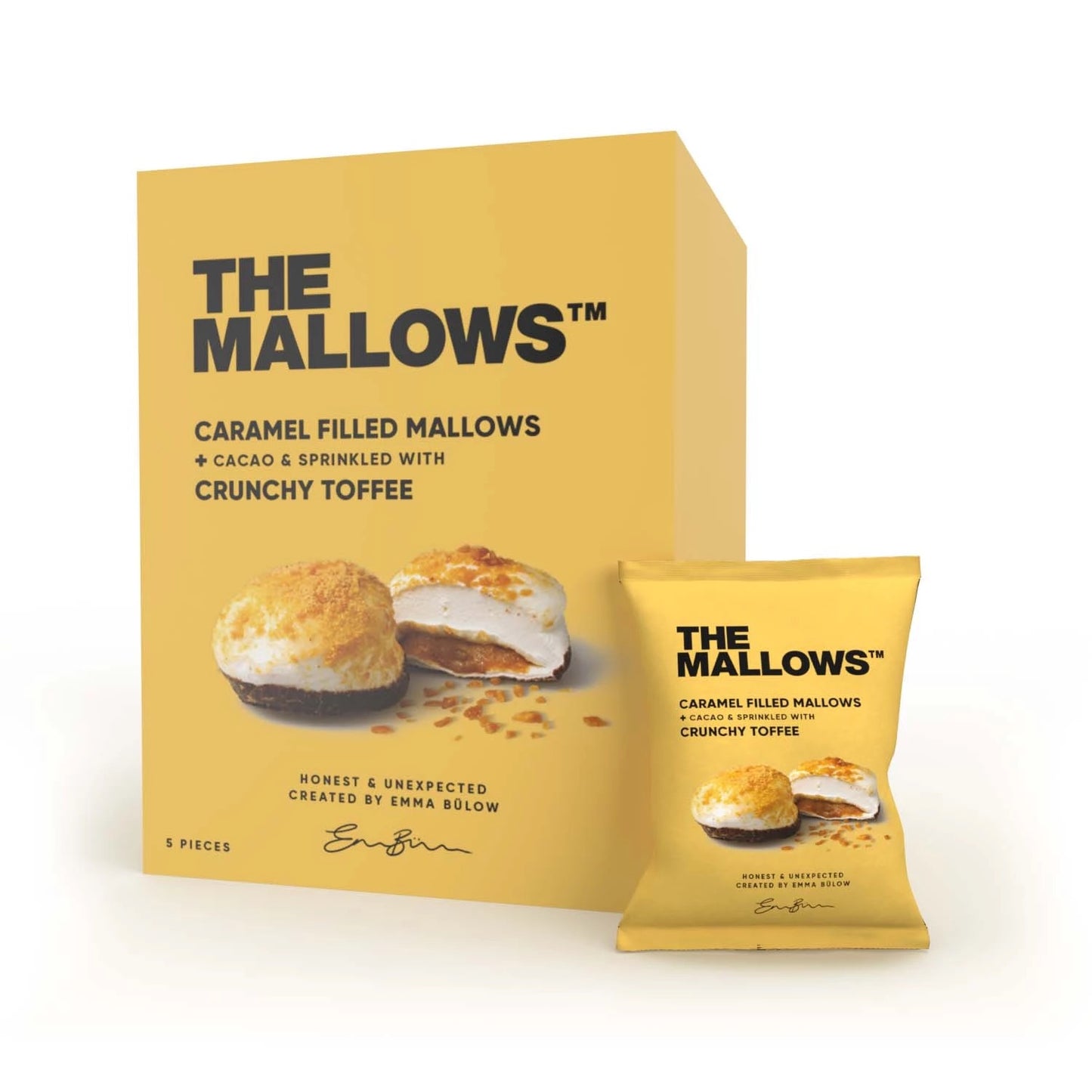 CARAMEL FILLED MALLOWS + CRUNCHY TOFFEE BOX – 5 PCS